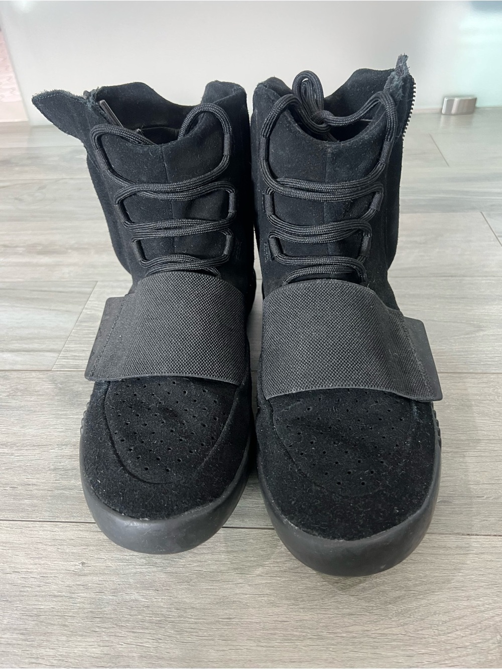 Yeezy Black High-Top Athletic Sneakers